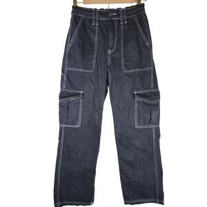 BDG Skate Women's Black Cargo Straight Leg Skater High Rise Denim Jeans SZ 27